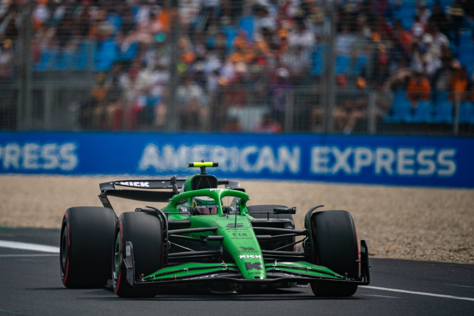 Formula 1 race car on track.