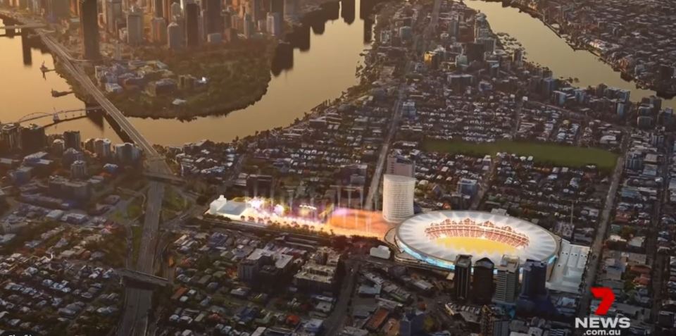 Illustration of the Gabba Stadium redevelopment.