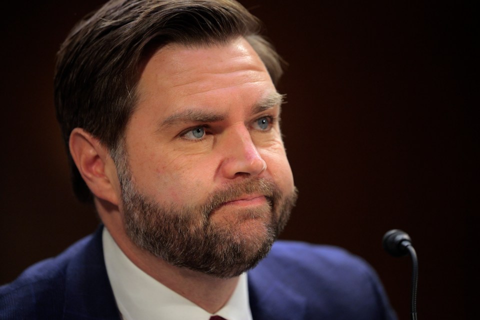 Close-up of U.S. Vice President JD Vance at a hearing.