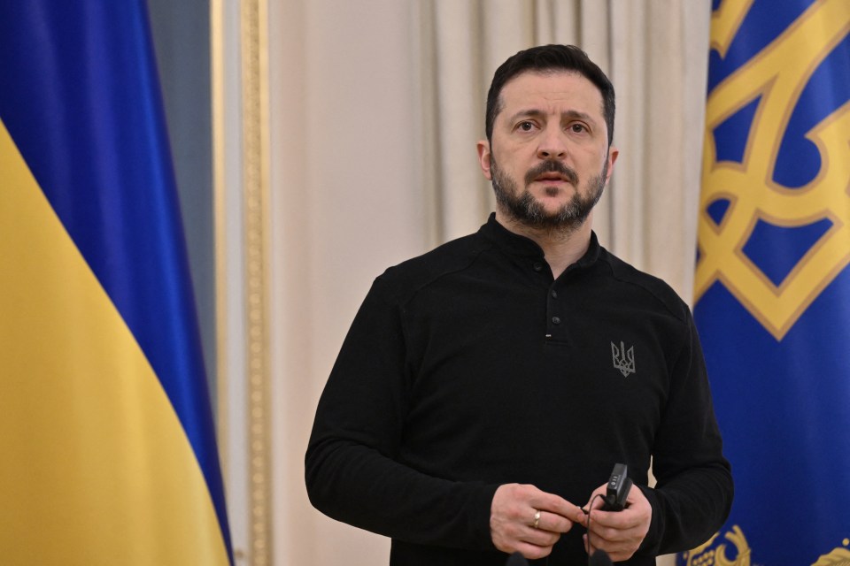 President Zelensky at a press conference in Kyiv.