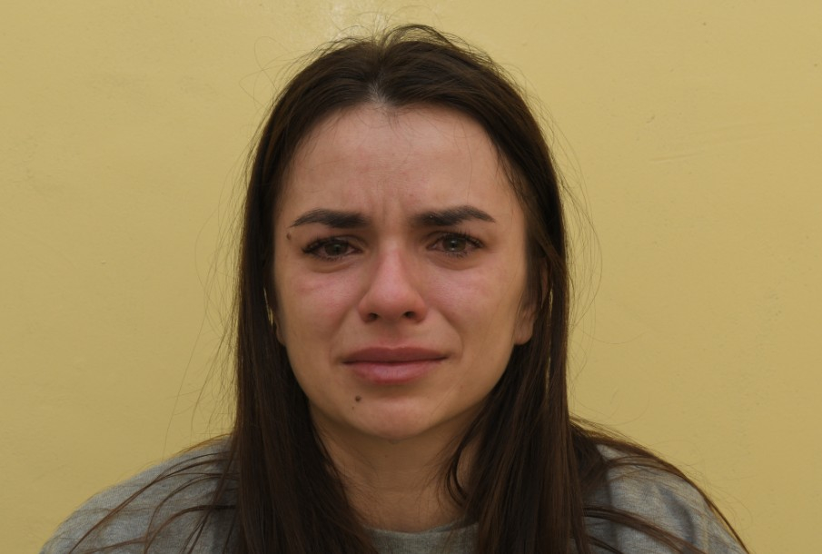 Photo of Vanya Gaberova crying.