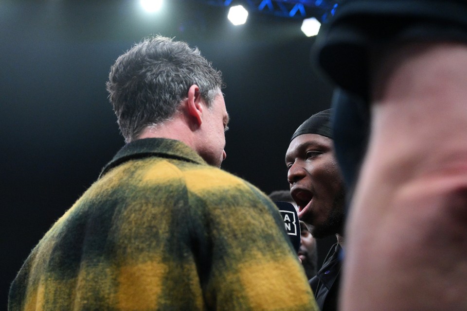 Wayne Bridge and JJ Olatunji at a Misfits boxing press conference.