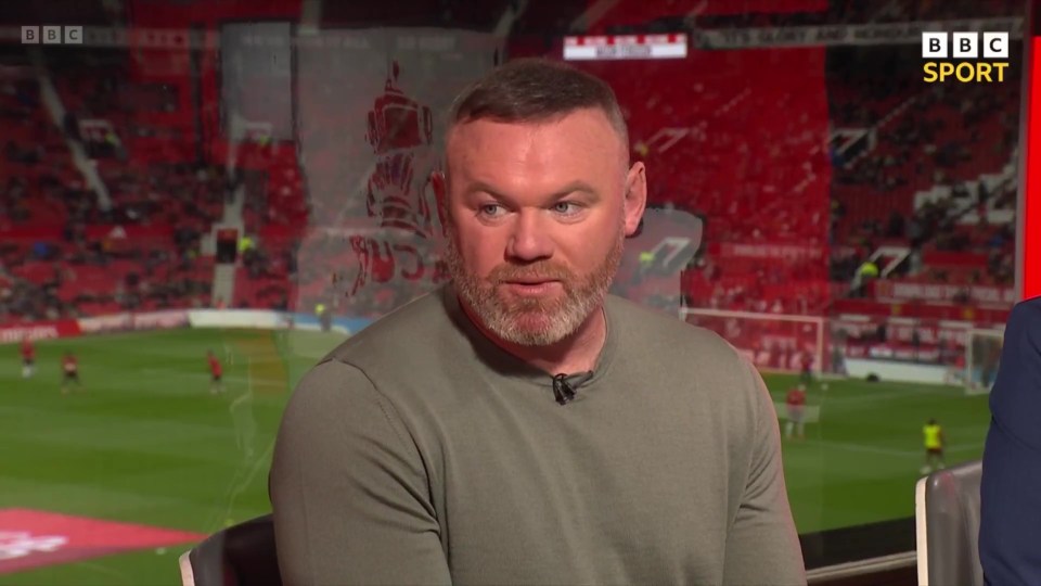 Wayne Rooney on a sports program, discussing Manchester United.