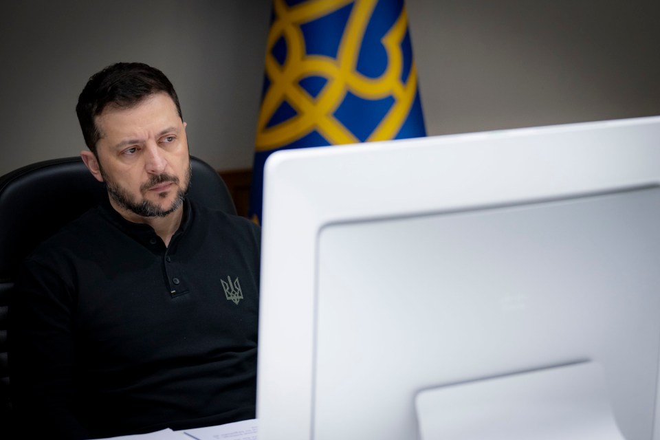 Volodymyr Zelenskyy at a meeting with European leaders.