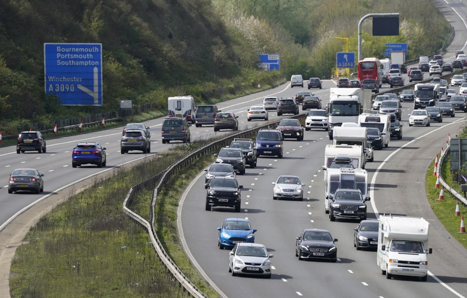 Photo of congested motorway traffic.