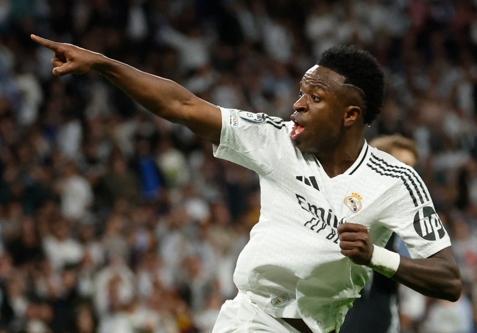 Vinicius Junior celebrating a goal.