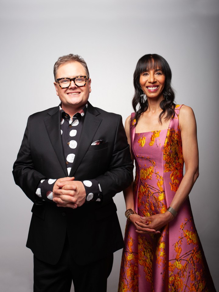 Portrait of Alan Carr and Michelle Ogundehin.