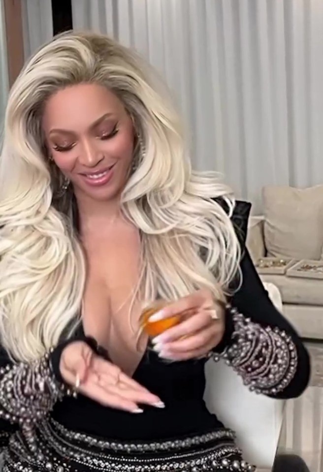 Beyoncé promoting her hair care brand in an Instagram video.
