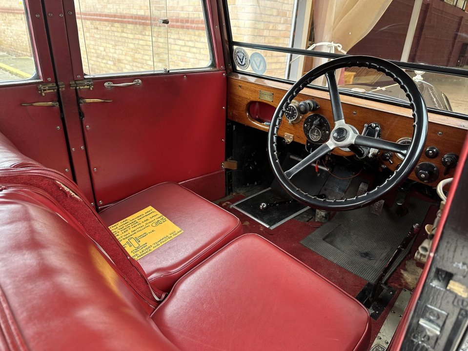 Interior of a 1929 Singer Junior car.