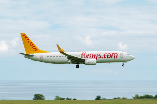 Pegasus Airlines airplane landing.
