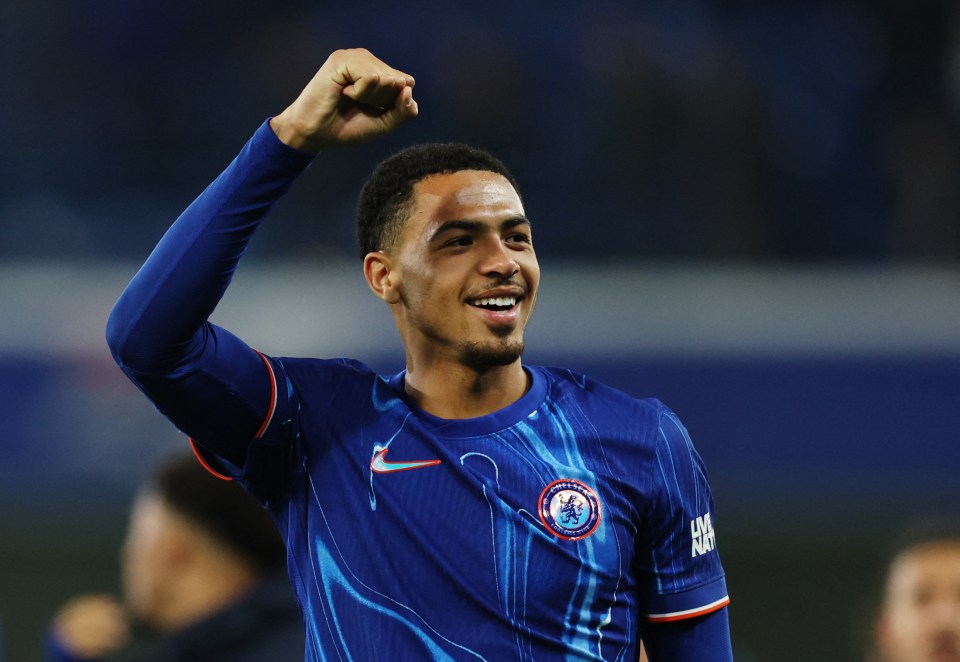 Levi Colwill of Chelsea celebrates.
