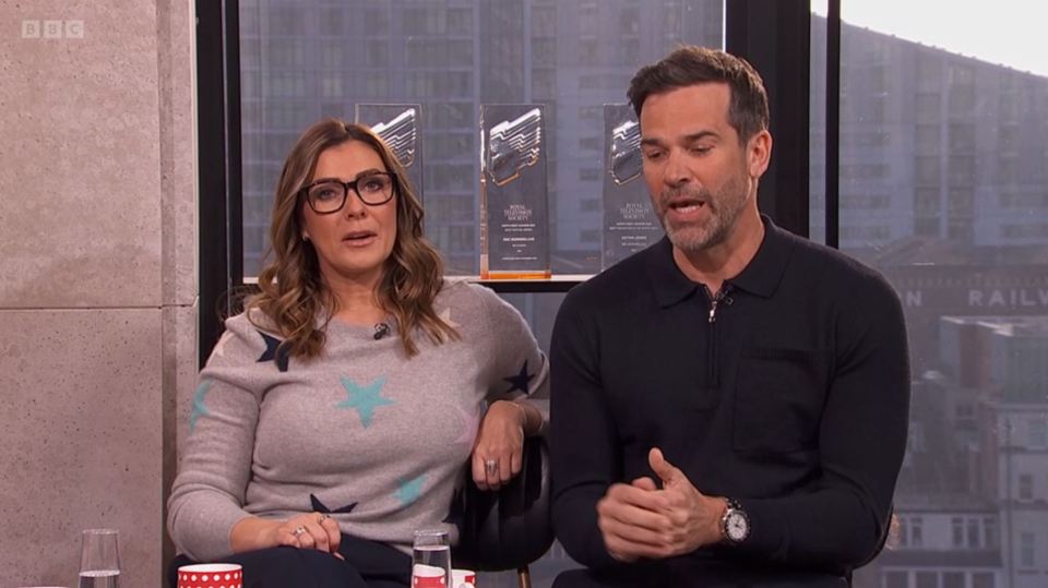 Gethin Jones and Kym Marsh on Morning Live discussing phone theft and data protection.