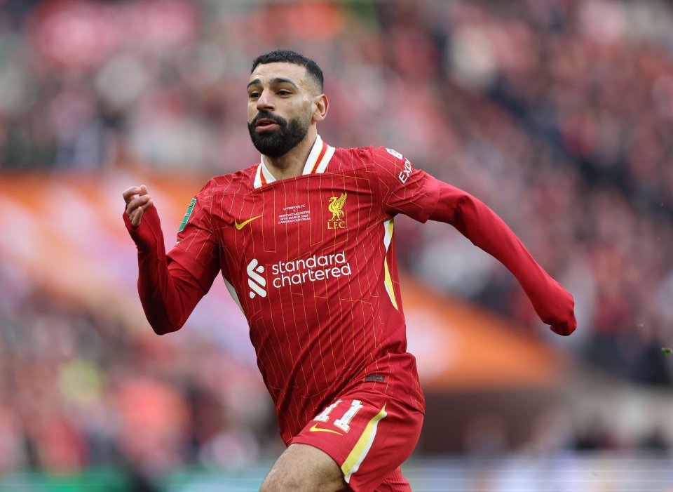 Mo Salah of Liverpool during a Carabao Cup Final match.