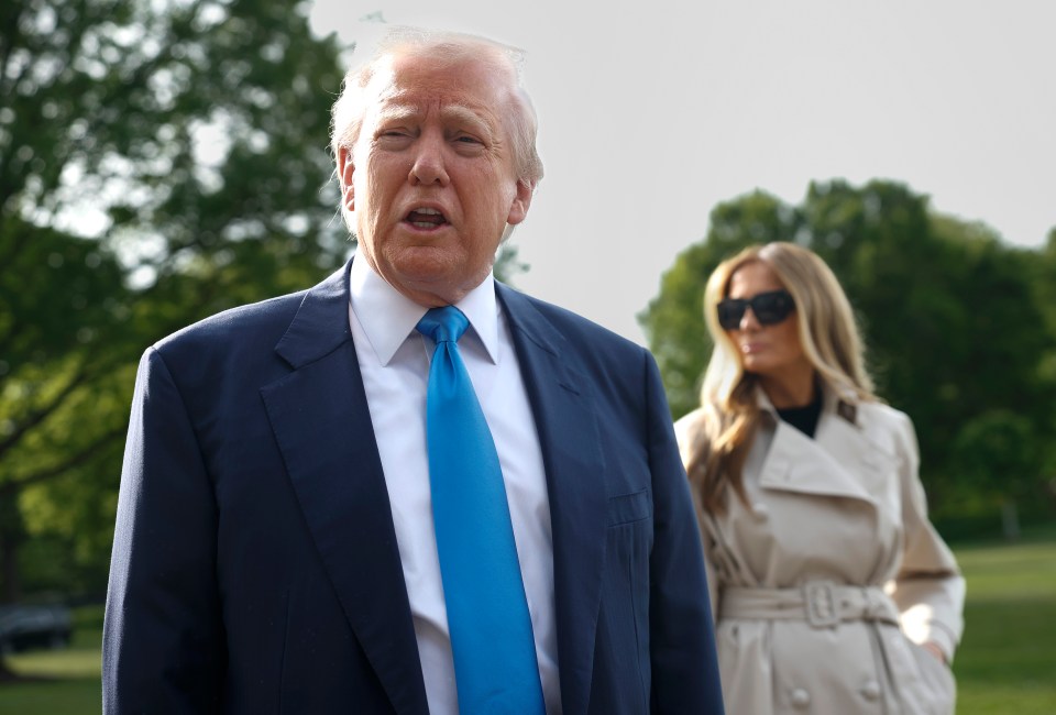 President Donald Trump speaking to the media.