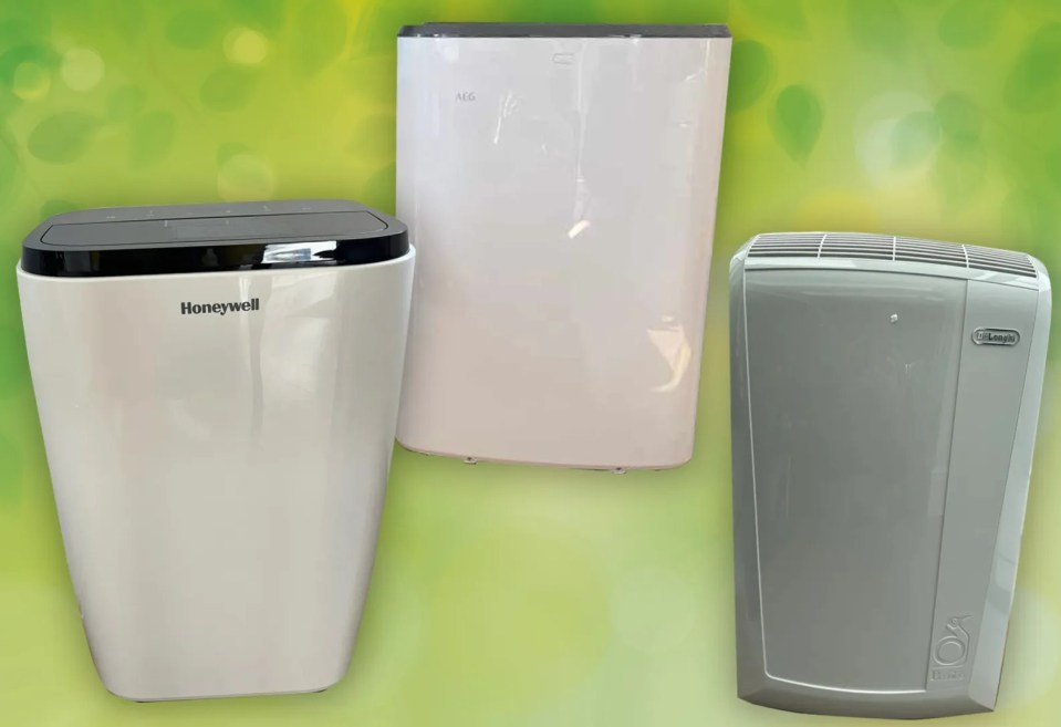Three portable air conditioners.