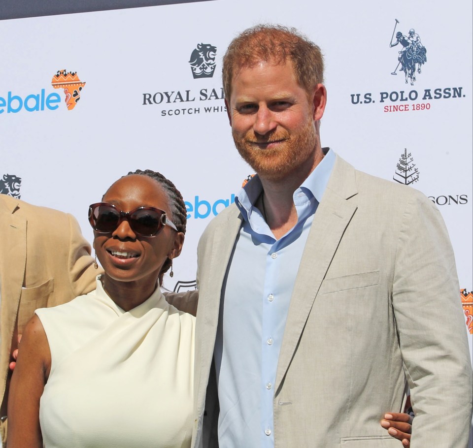 Prince Harry, Nacho Figueras, and Dr. Sophie Chandauka at the Sentebale ISPS Handa Polo Cup.