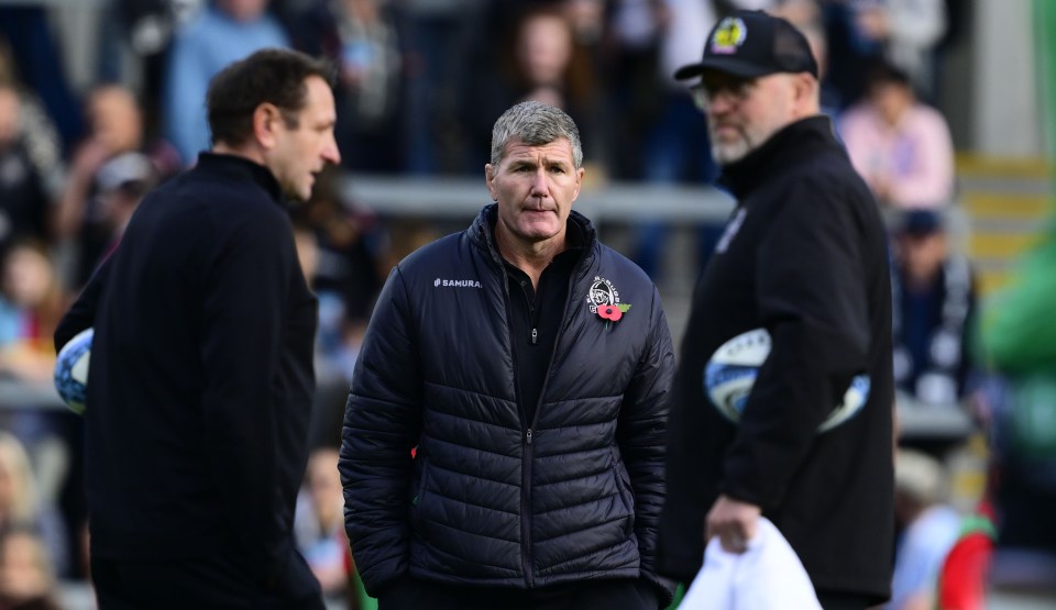 Rob Baxter, Exeter Chiefs Director of Rugby, with coaches Ali Hepher and Robin Hunter.