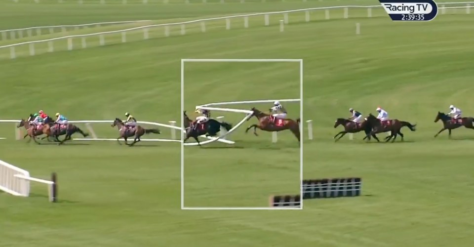 Screenshot of a horse race.