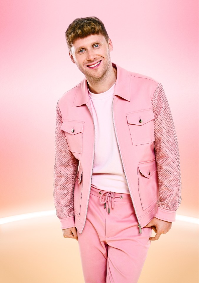 Jamie Borthwick, contestant on Strictly Come Dancing, in a pink outfit.