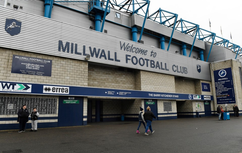 Exterior of Millwall Football Club stadium.
