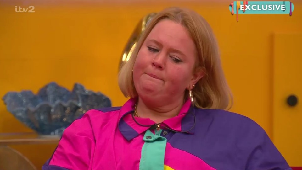 Screenshot of a woman crying on television.