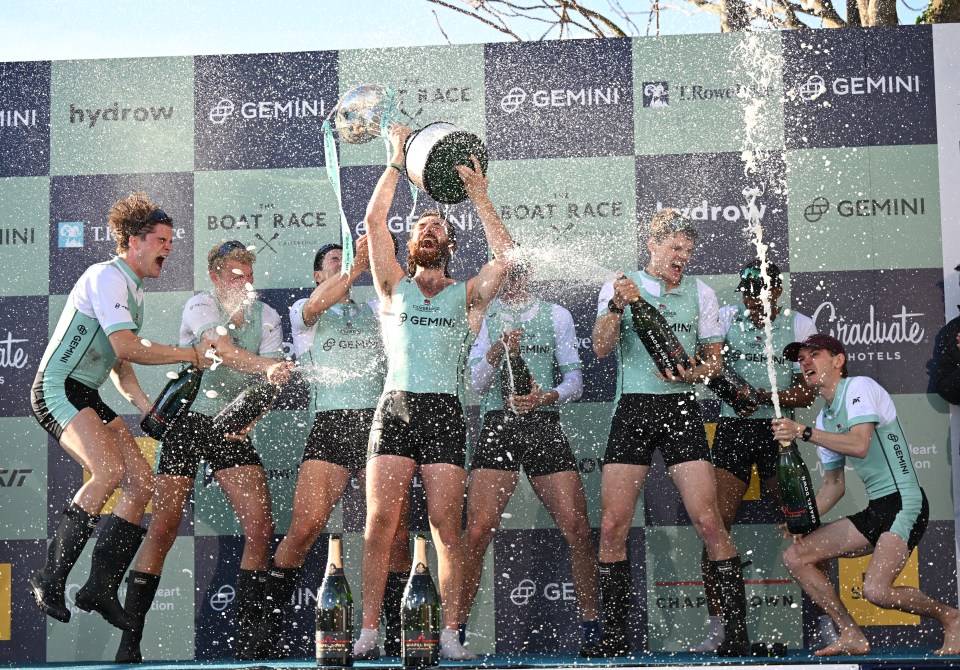 Cambridge thrash Oxford to claim mens and womens Boat Race double Matt Edge stroke for Cambridge s visibly in distress at the finish and is taken away by paramedics. Just Oil campaigners chain themselves to Chiswick Bridge at the finish Matt Edge (GBR) 2024 Boat Race. Oxford University v Cambridge University Oxford take on university rivals Cambridge in the 169th men's race. The course is four miles, 374 yards long and stretches between Putney and Mortlake. It is rowed upstream and timed to start on the incoming "flood" tide. Cambridge won the double last year, with the women recording a sixth successive win. Cambridge lead the men's series 86-81, with one recorded dead heat, and have a 47-30 advantage in the women's series. Photographs by Marc Aspland for The Times & The Sunday Times