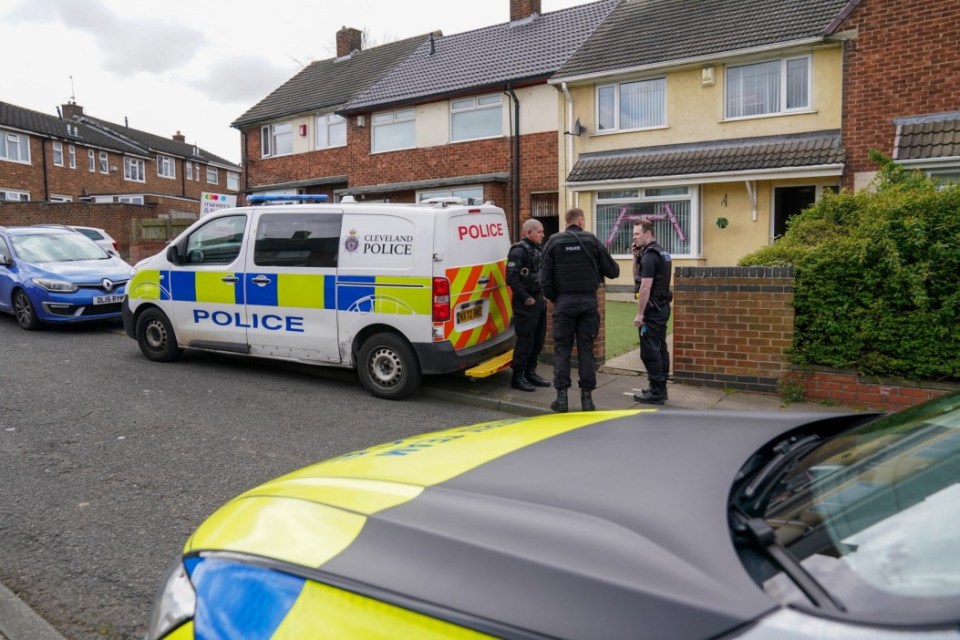 BGUK_3213268 - Stockton-On-Tees, UNITED KINGDOM - A child has been taken to hospital after being attacked by a dog in a North East town. The youngster was taken to hospital with arm and head injuries after the incident in Hardwick, Stockton-On-Tees, Teesside. The youngster, believed to be aged between two and three years old, was taken to the University Hospital of North Tees suffering from head and arm injuries which have been described by police as not life-threatening. Officers were called to Chopwell Close, in Hardwick, following the shocking incident this afternoon Police seized the animal and have taken it to specialist kennels, while officers and scenes of crime experts investigate. The breed of the dog has not been confirmed by authorities but witnesses report it being a pitbull cross. A spokesperson for Cleveland Police, said: "Police were called to a property on Chopwell Close in Hardwick, Stockton, this afternoon after it was reported that a child had been attacked by a dog. Officers attended the scene and secured the dog safely, without any harm to the animal, and removed it from the premises. The dog has been taken to specialist dog kennels." One passerby said the dog had bitten the child's arm and scalp and added: "There were loads of emergency services as I was walking past, and the bairn was taken to hospital, it looked really bad. Pictured: GV: Pitbull Dog Attack in Stockton, Teesside BACKGRID UK 19 APRIL 2025 BYLINE MUST READ: TERRY BLACKBURN / BACKGRID UK: +44 208 344 2007 / uksales@backgrid.com USA: +1 310 798 9111 / usasales@backgrid.com *Pictures Containing Children Please Pixelate Face Prior To Publication*