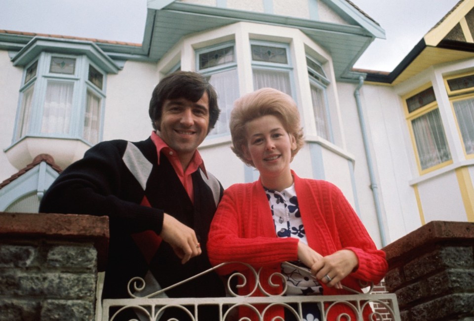 Terry Venables and his wife Yvette in front of their house.