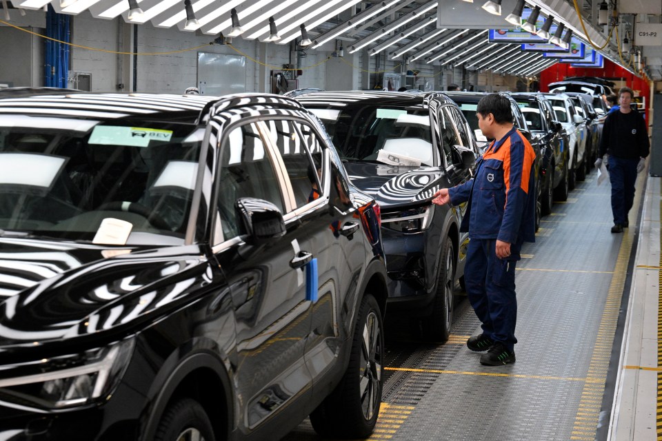 Volvo cars on a production line in Ghent.