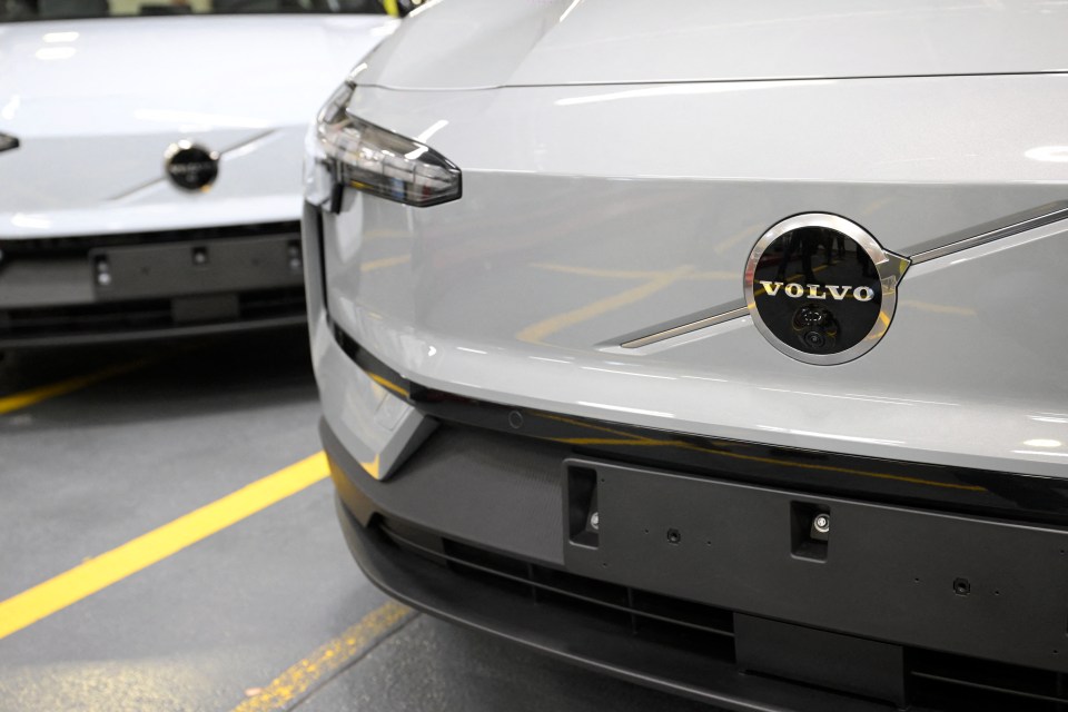 Close-up of a Volvo X30 electric car's front.