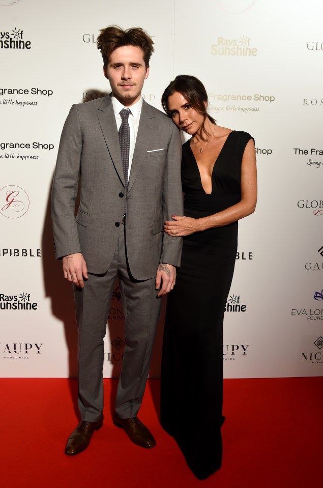 Victoria and Brooklyn Beckham at the Global Gift Gala.
