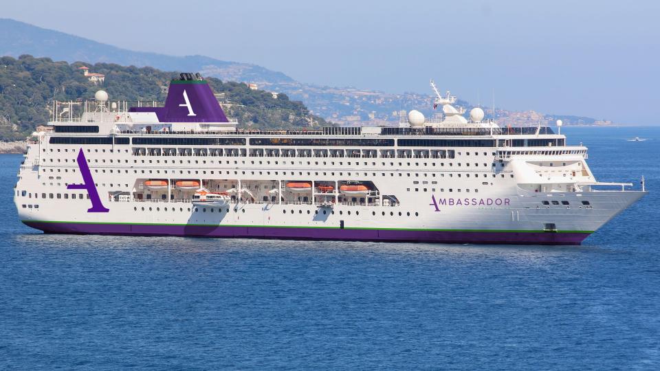 Ambassador cruise ship at sea.