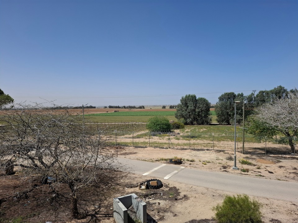 Damaged Kibbutz Nir Oz in Israel.