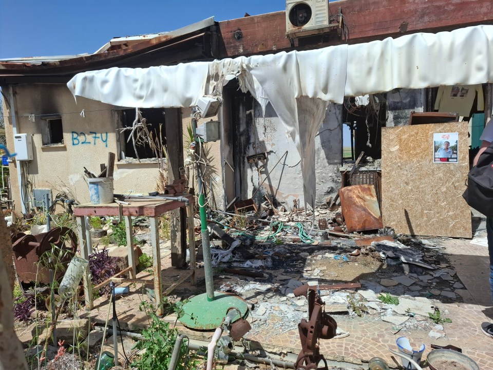 Destroyed home in Kibbutz Nir Oz, Israel.