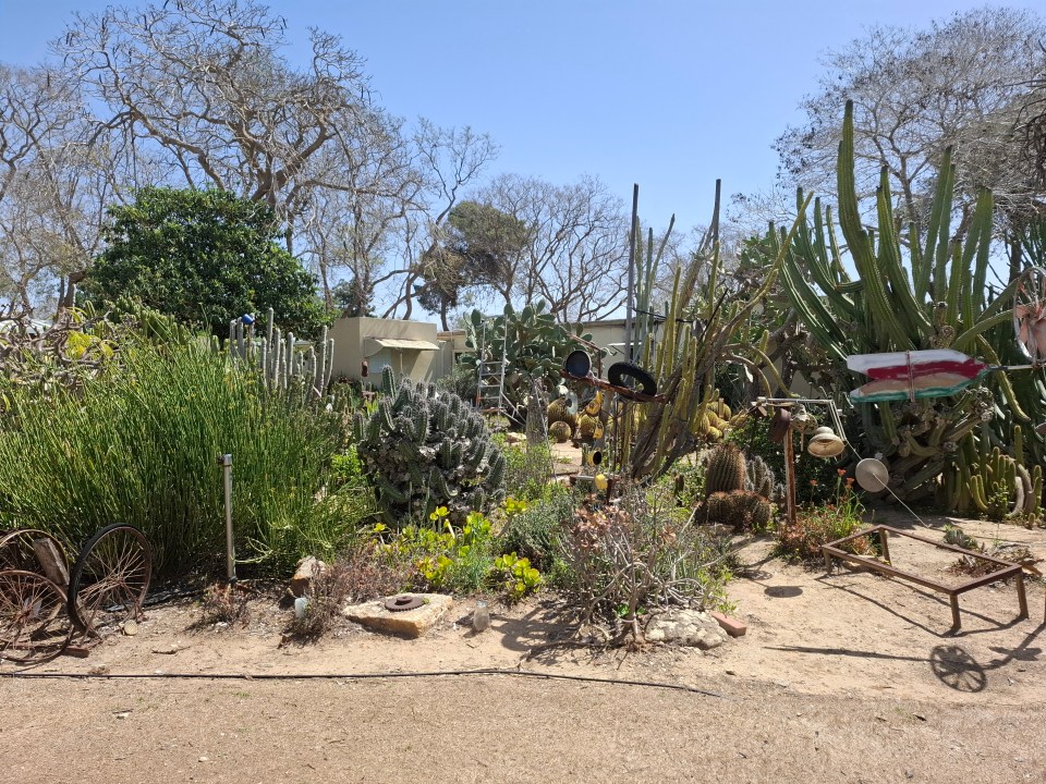 Damaged garden in Kibbutz Nir Oz, Israel.