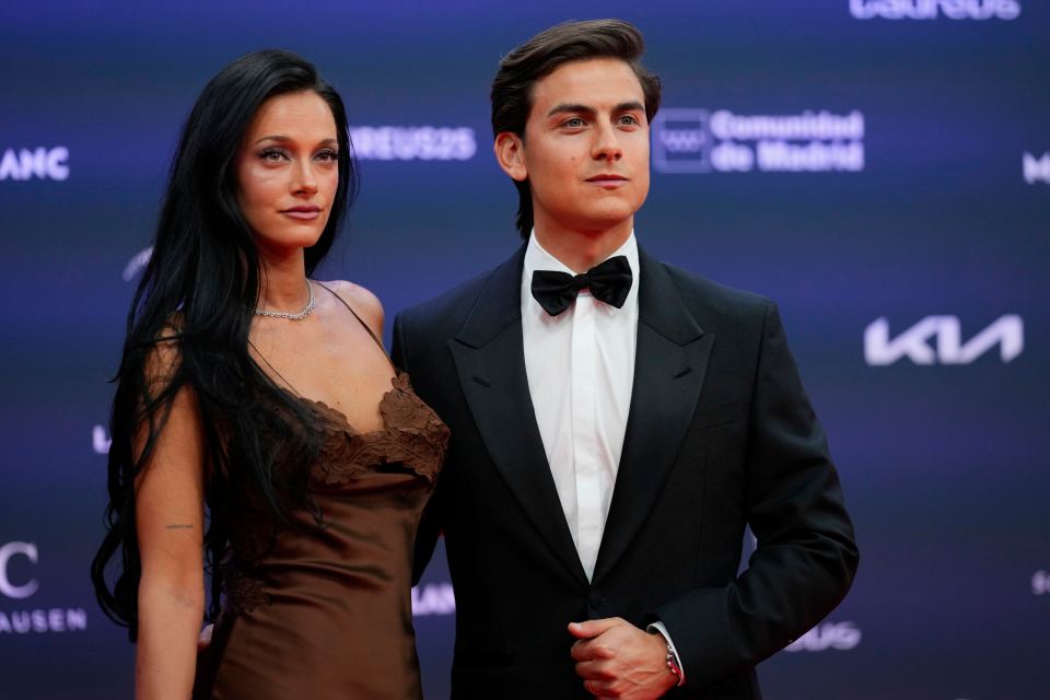 Paulo Dybala and Oriana Sabatini at the Laureus World Sports Awards.