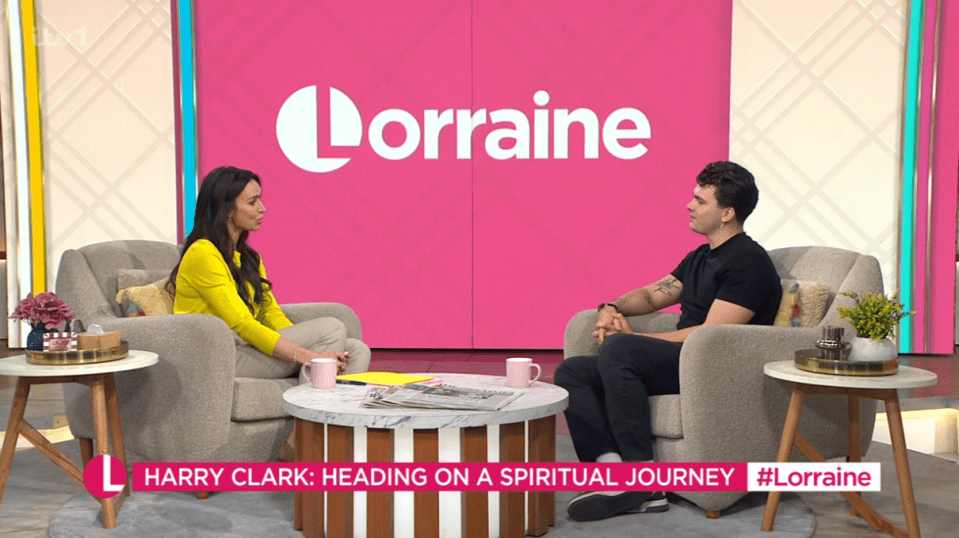 Harry Clark on Lorraine discussing his spiritual journey.