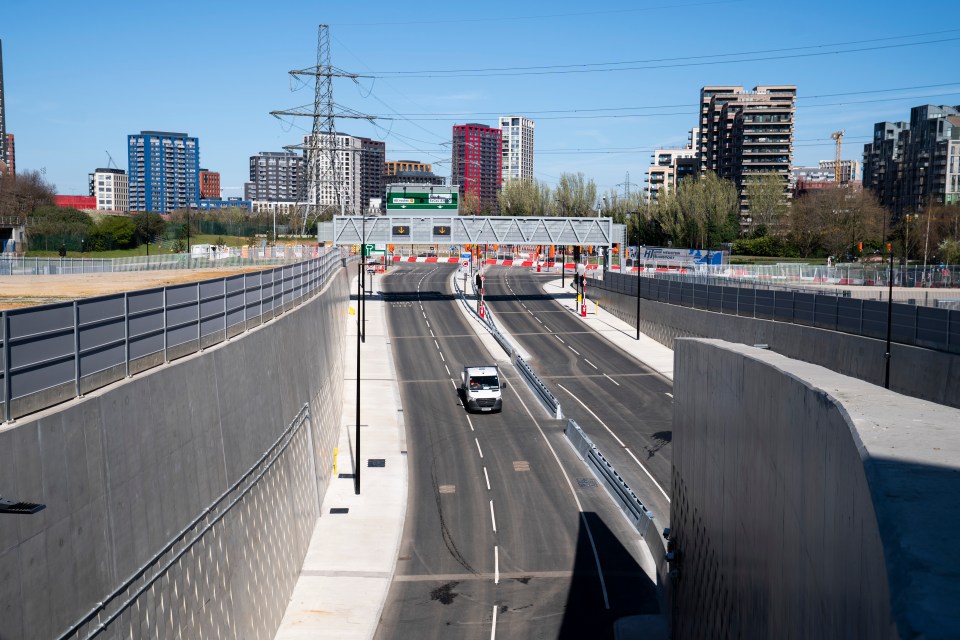 The Silvertown Tunnel entrance in east London.