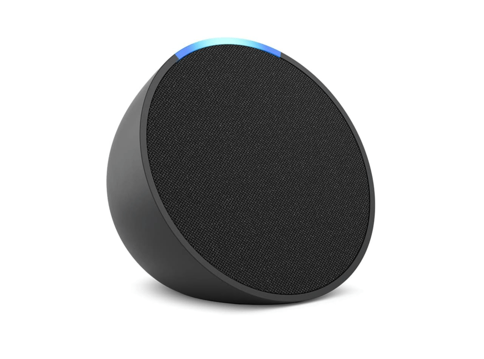 Black Amazon Echo Pop smart speaker.