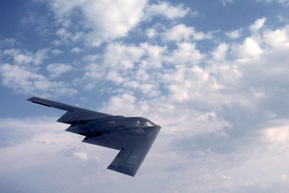 B-2 Spirit bomber in flight.