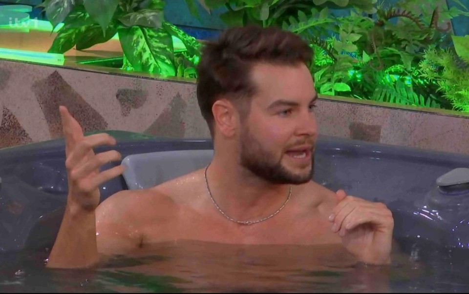 Chris Hughes in a hot tub.