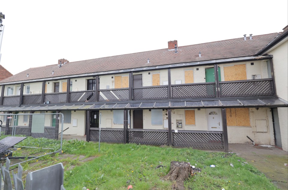 Boarded-up houses in Blyth, Northumberland.