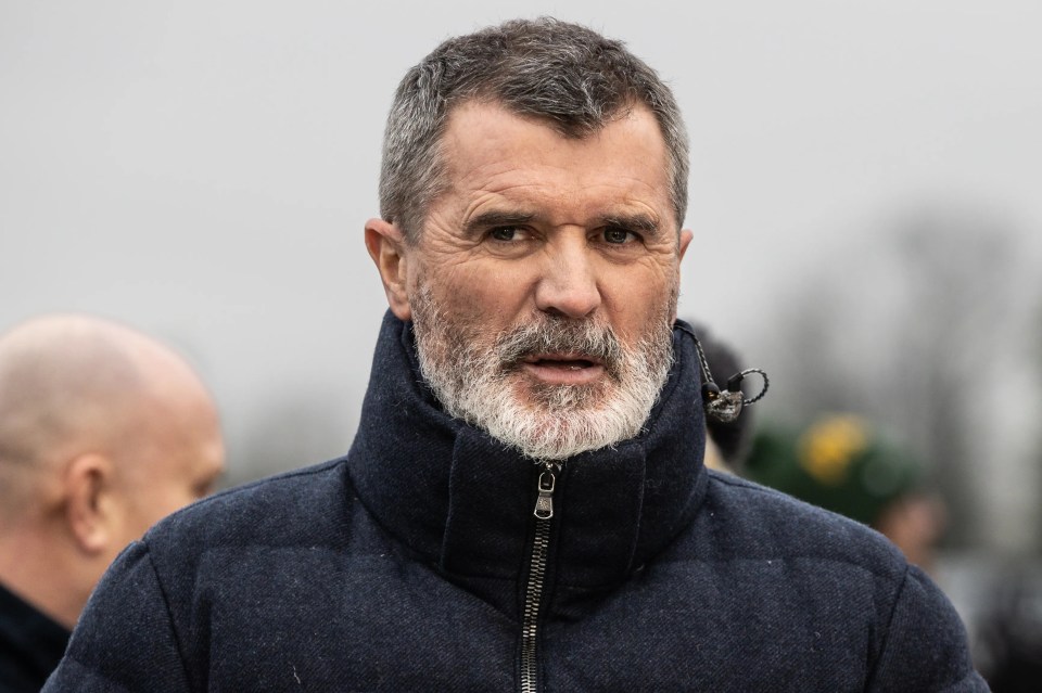 Roy Keane at a soccer match.