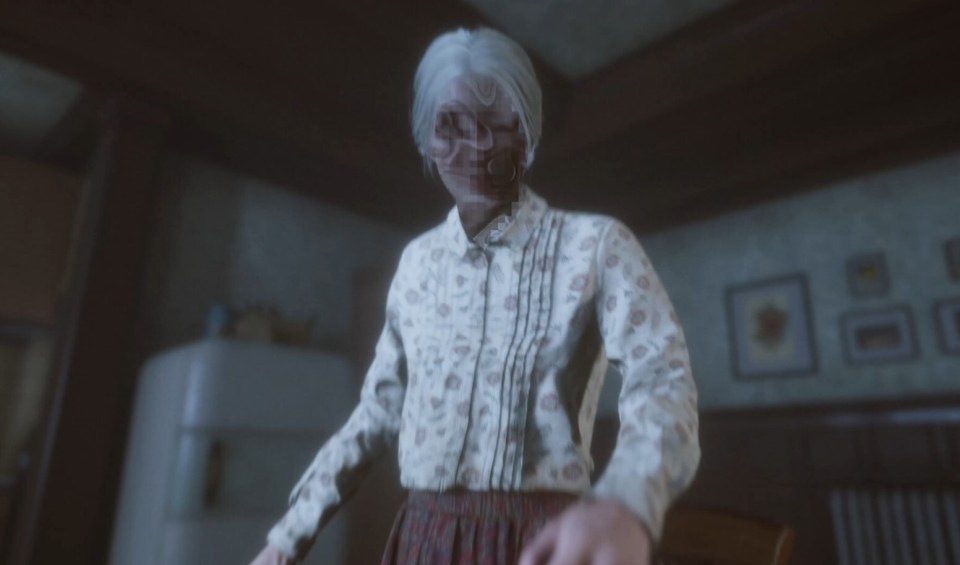 Screenshot from KARMA: THE DARK WORLD game showing an elderly woman.