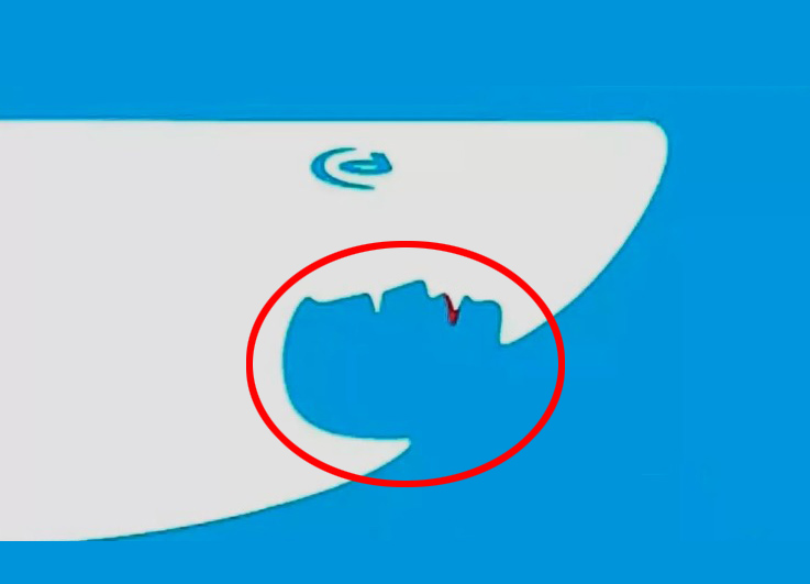 Illustration of an optical illusion: a shark or a person's face.