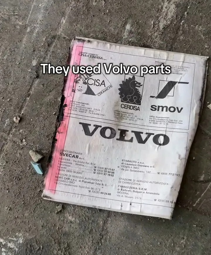 Volvo parts found in an abandoned Bugatti factory.