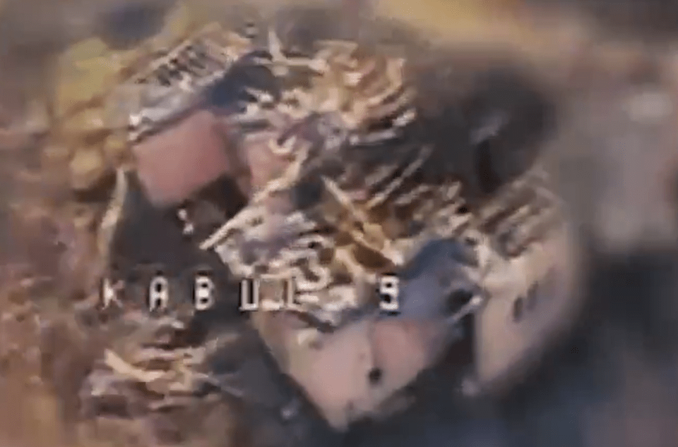 Close-up of rubble with "Kabul" superimposed.
