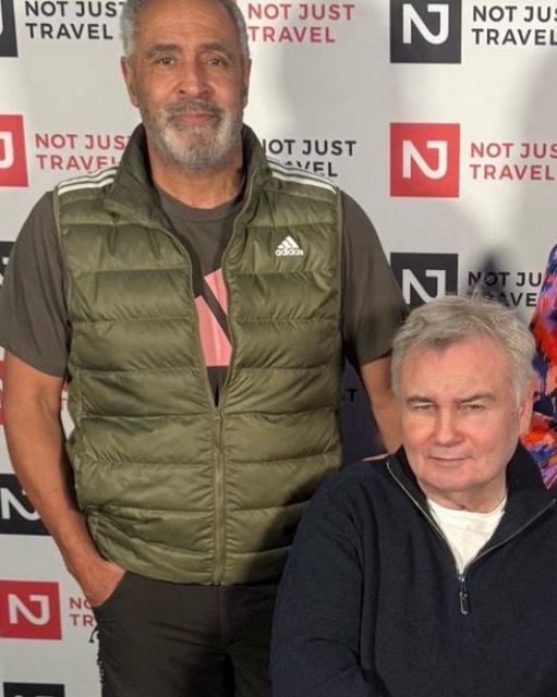 Photo of Eamonn Holmes with a friend.