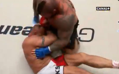 Eddie Hall in a mixed martial arts match.
