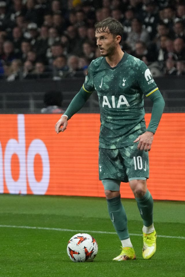 James Maddison of Tottenham Hotspur during a soccer match.